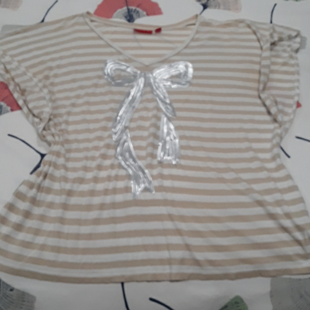 Elle striped top with sequin XL